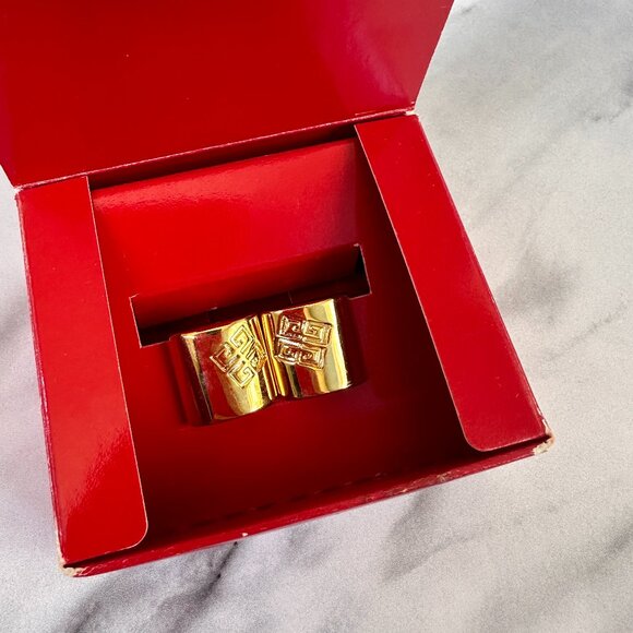 SOLD NIB Gold Tone Givenchy Clip-On Earrings - Picture 1 of 6
